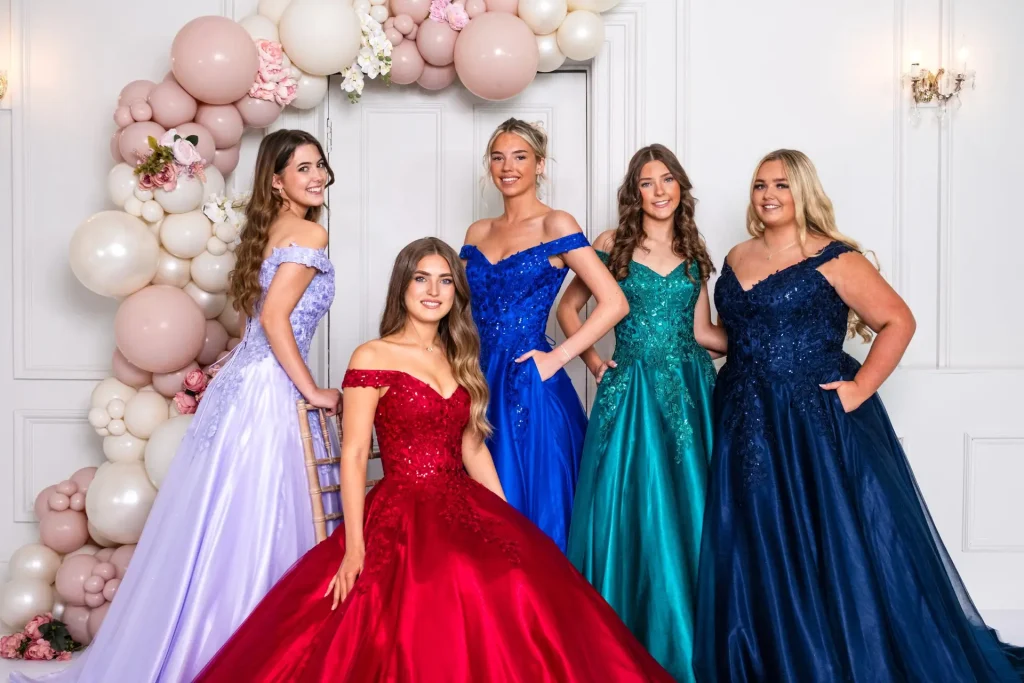 Alessia full satin ballgown with lace bodice and voluminous skirt from MK Prom